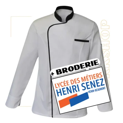 Veste Mika ML Blanc/Noir + Broderie